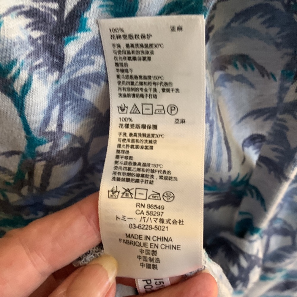 Tommy Bahama Blue Sleeveless Palm Linen Wrap Sun Dress NWOT MED - Picture 11 of 11